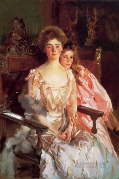  Daughter Works - Mrs Fiske Warren and Her Daughter Rachel portrait John Singer Sargent